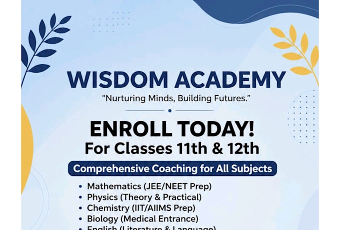 do tuition class promotional poster
